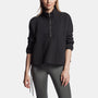 Half Zip Pull On Sweat Top in Black | James Perse Los Angeles