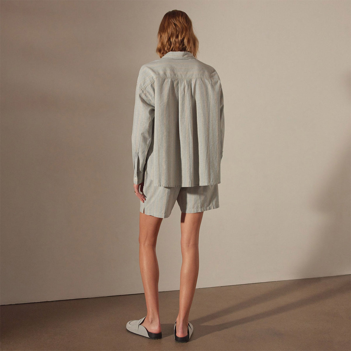 Relaxed Striped Baja Shirt in Light Blue Stripe | James Perse Los Angeles