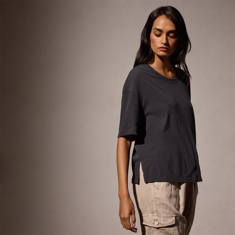 Recycled Cotton Jersey Crew in Magma | James Perse Los Angeles