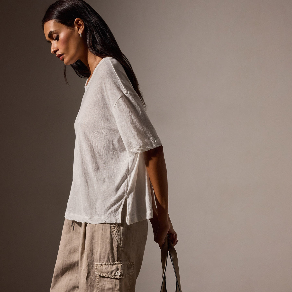 Recycled Cotton Jersey Crew in White | James Perse Los Angeles