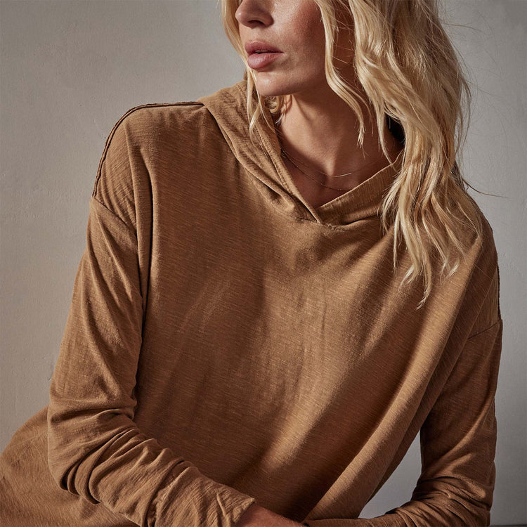 Reverse Slub Jersey Hoody in Copper Pigment | James Perse Los Angeles