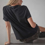 Recycled Lotus Jersey Knit Tee - Black | James Perse Los Angeles