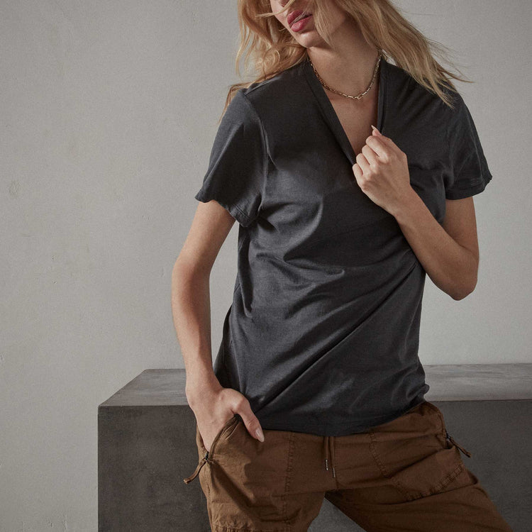 Recycled Lotus Jersey Knit Tee in Magma | James Perse Los Angeles
