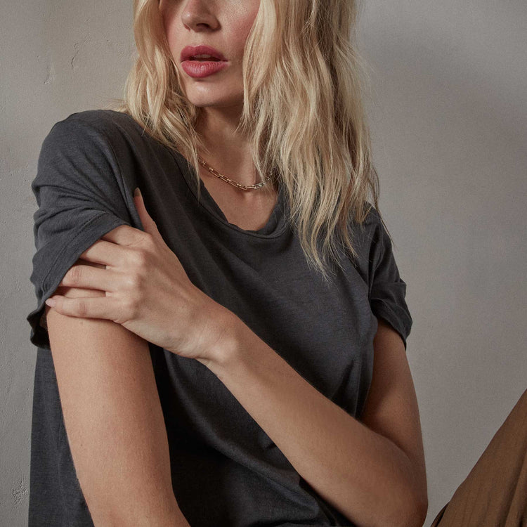 Recycled Lotus Jersey Knit Tee in Magma | James Perse Los Angeles