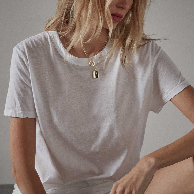 Recycled Lotus Jersey Knit Tee - White | James Perse Los Angeles