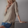 Long Sleeve Lotus Jersey Top in Fawn | James Perse Los Angeles