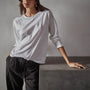 Recycled Jersey Raglan Crew in White | James Perse Los Angeles