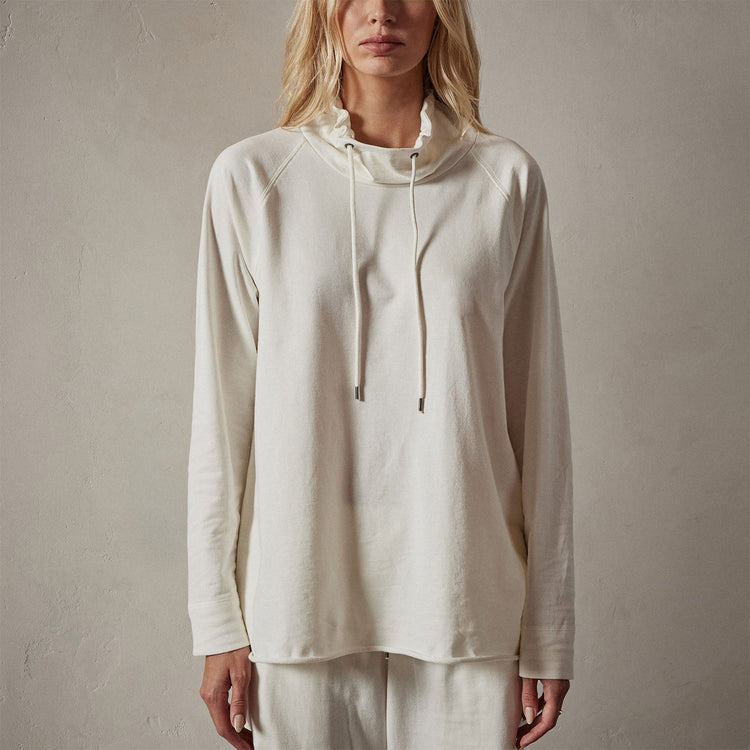 Terry Oversized Funnel Neck in Everest White | James Perse Los Angeles