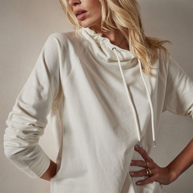 Terry Oversized Funnel Neck in Everest White | James Perse Los Angeles