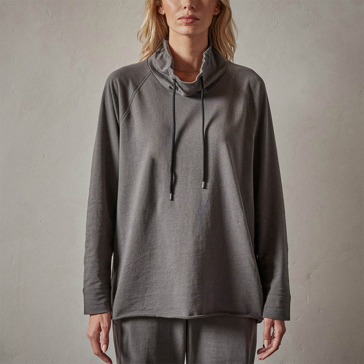 Terry Oversized Funnel Neck in Fin | James Perse Los Angeles