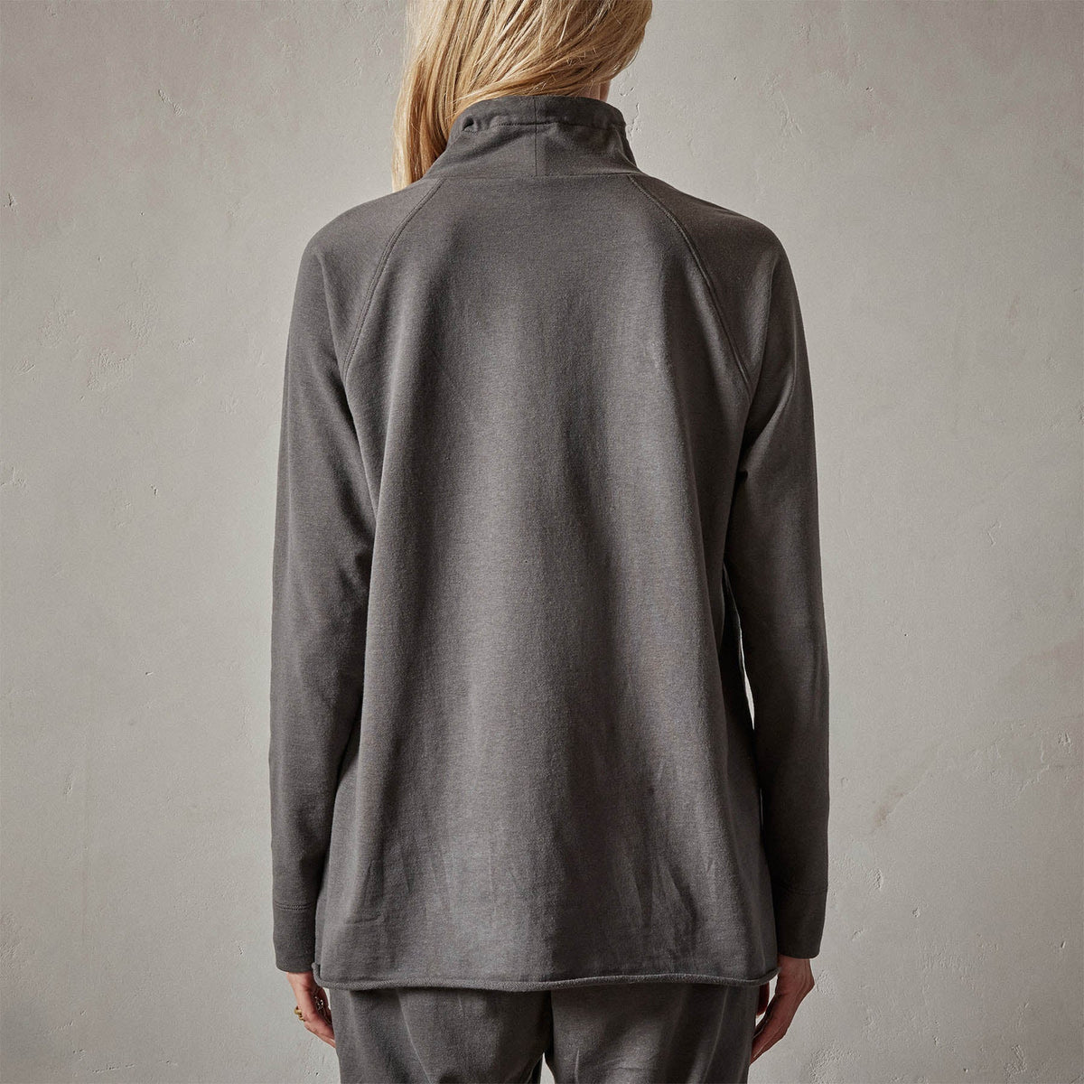 Terry Oversized Funnel Neck in Fin | James Perse Los Angeles