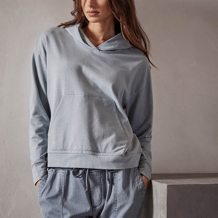 Recycled Feather Weight Clean Hoodie in Ocean Mist | James Perse Los Angeles
