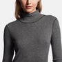 Technical Jersey Ribbed Turtleneck In Carbon | James Perse Los Angeles