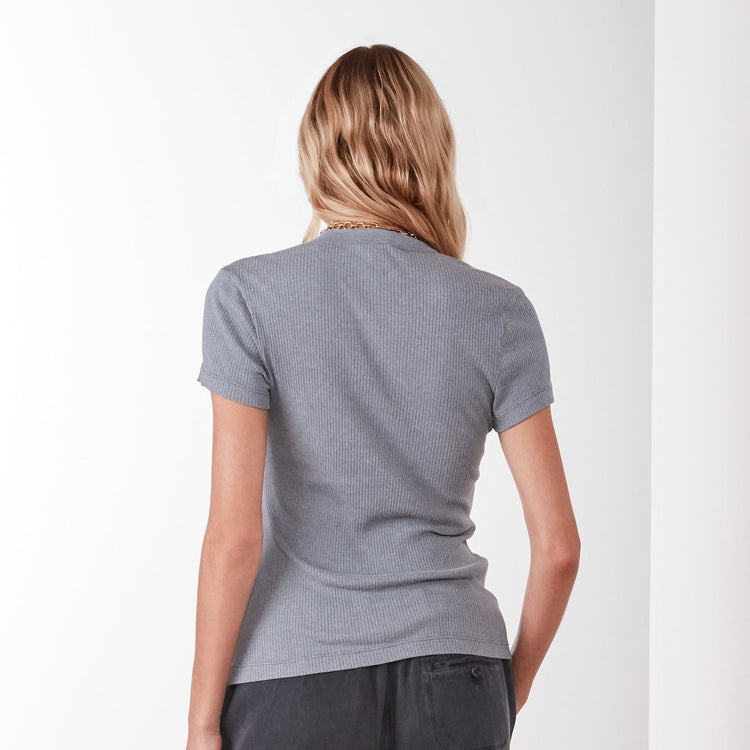 Technical Jersey Ribbed Slim Fit Tee In North | James Perse Los Angeles