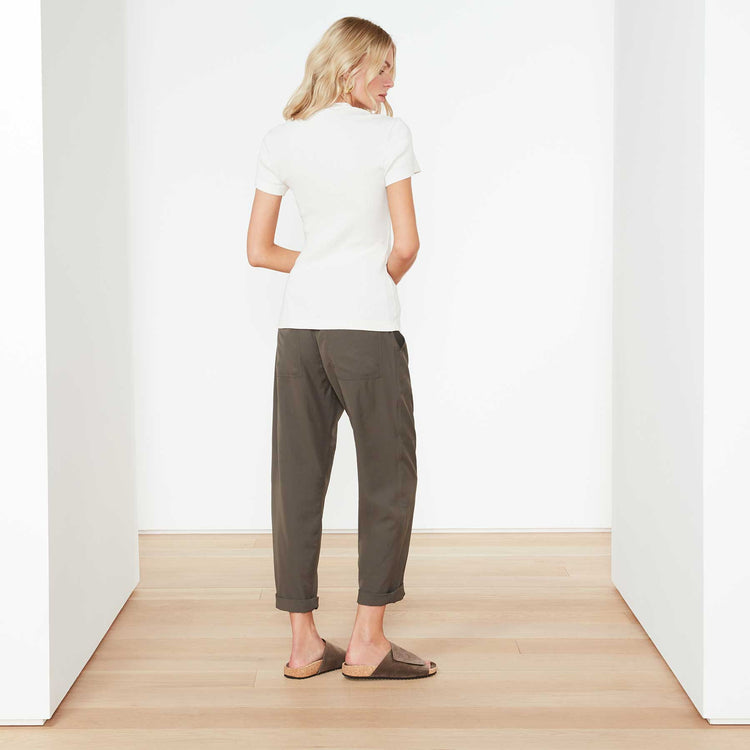 Technical Jersey Ribbed Slim Fit Tee In Oyster | James Perse Los Angeles
