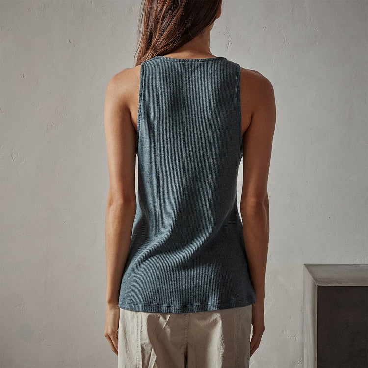 Clean Cut Away Ribbed Tank in Laurel | James Perse Los Angeles