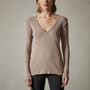 Deep V Long Sleeve Rib Top in Fawn | James Perse Los Angeles
