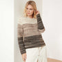 Reverse Knit Jersey Crew Neck Sweater - Latte/Oatmeal/Chocolate | James Perse Los Angeles