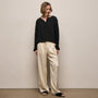 Silk Charmeuse Drawstring Pant in Ivory | James Perse Los Angeles