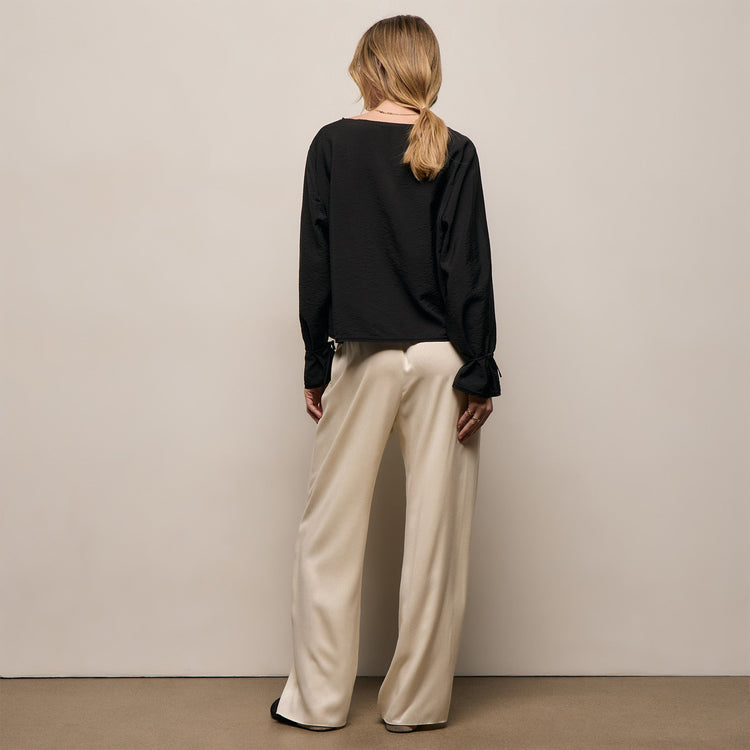 Silk Charmeuse Drawstring Pant in Ivory | James Perse Los Angeles