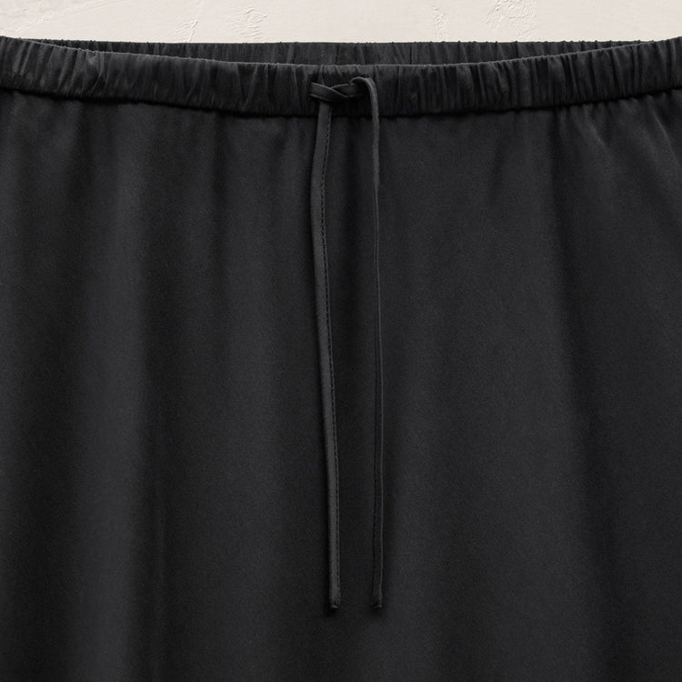 Silk Charmeuse Drawstring Skirt in Black | James Perse Los Angeles