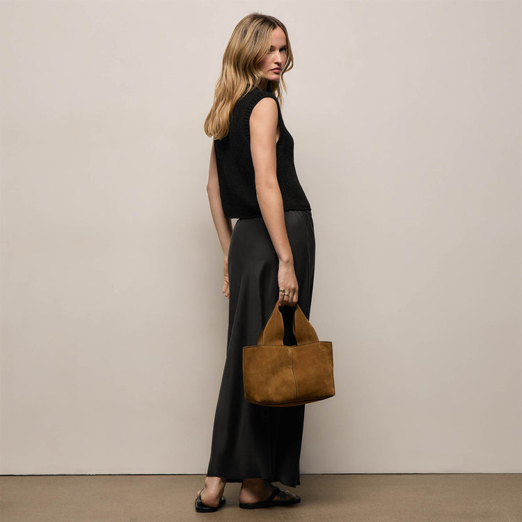 Silk Charmeuse Drawstring Skirt in Black | James Perse Los Angeles
