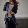 Thermal Hooded Cardigan in Navy | James Perse Los Angeles