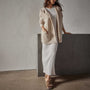 Thermal Hooded Cardigan in Oatmilk | James Perse Los Angeles