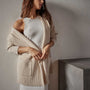 Thermal Hooded Cardigan in Oatmilk | James Perse Los Angeles