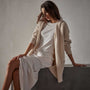 Thermal Hooded Cardigan in Oatmilk | James Perse Los Angeles