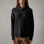 Thermal Knit Hooded Sweater in Black | James Perse Los Angeles