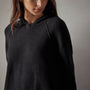 Thermal Knit Hooded Sweater in Black | James Perse Los Angeles