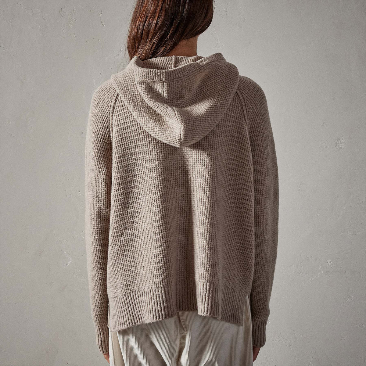 Thermal Knit Hooded Sweater in Nude | James Perse Los Angeles