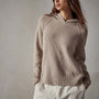 Thermal Knit Hooded Sweater in Nude | James Perse Los Angeles