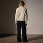 Fluffy Cashmere Zip Up Funnel Neck in Ivory | James Perse Los Angeles