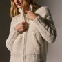 Fluffy Cashmere Zip Up Funnel Neck in Ivory | James Perse Los Angeles