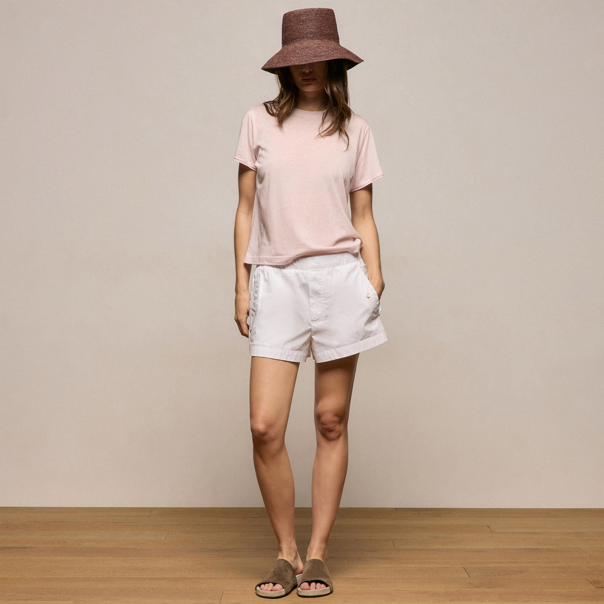 Stretch Poplin Surplus Short in White | James Perse Los Angeles