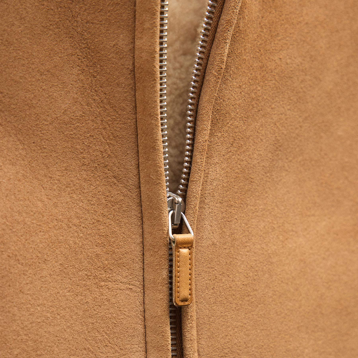 Suede Shearling Vest in Caramel | James Perse Los Angeles