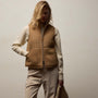 Suede Shearling Vest in Caramel | James Perse Los Angeles