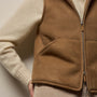 Suede Shearling Vest in Caramel | James Perse Los Angeles