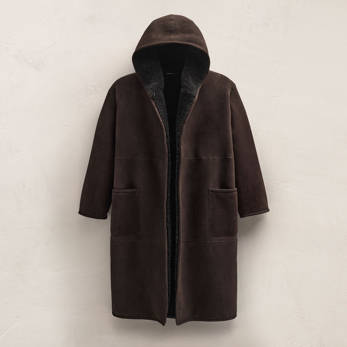Long Suede Hooded Jacket in Kona | James Perse Los Angeles FLAT