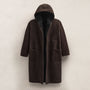 Long Suede Hooded Jacket in Kona | James Perse Los Angeles FLAT