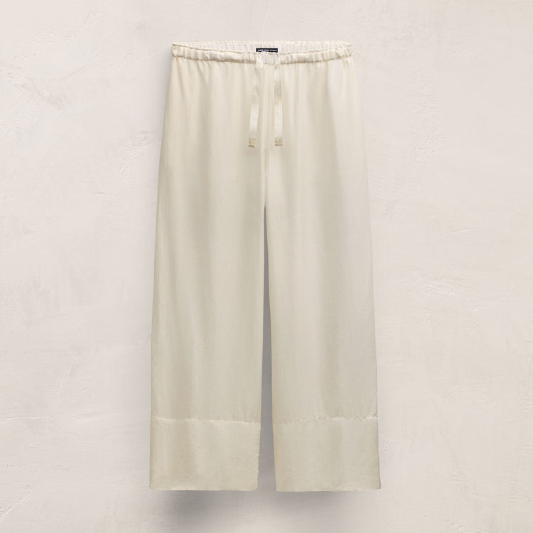 Washed Silk Wide Cuff Pant in Ivory | James Perse Los Angeles
