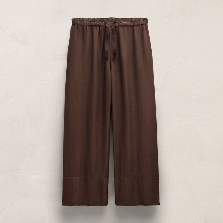 Washed Silk Wide Cuff Pant in Washed Brown | James Perse Los Angeles