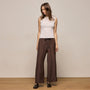 Washed Silk Wide Cuff Pant in Washed Brown | James Perse Los Angeles