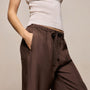 Washed Silk Wide Cuff Pant in Washed Brown | James Perse Los Angeles