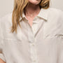 Washed Silk Patch Shirt in Ivory | James Perse Los Angeles
