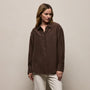 Washed Silk Patch Shirt in Washed Brown | James Perse Los Angeles