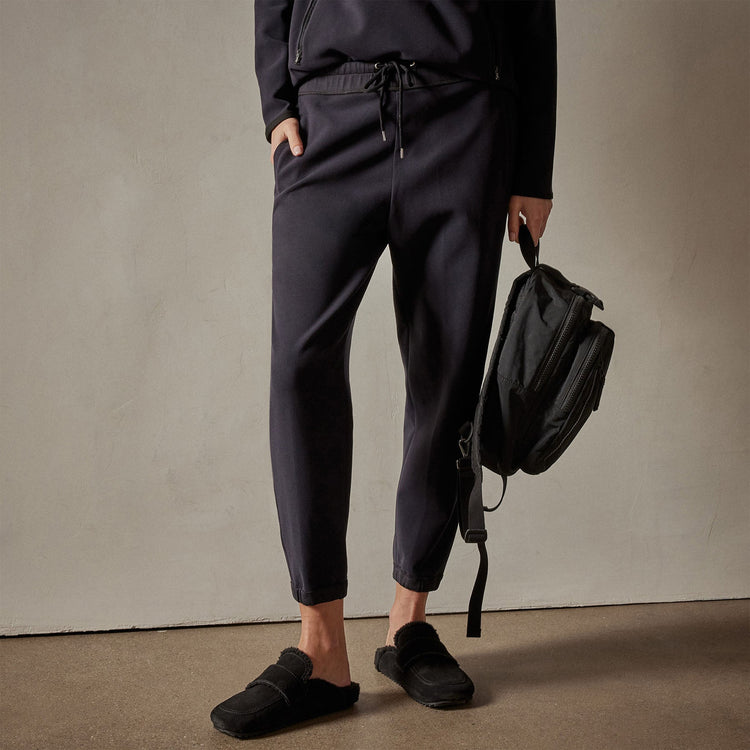 Polar Fleece Pull On Sweat Pant in Black | James Perse Los Angeles