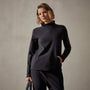 Long Sleeve Polar Fleece Turtleneck in Black | James Perse Los Angeles